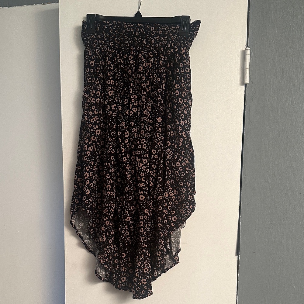 Final Touch Black and Pink Floral Maxi Skirt